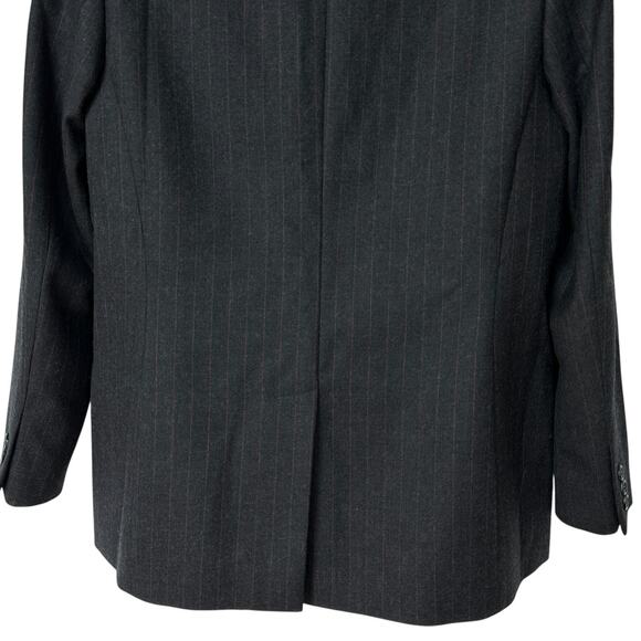 Vintage Pendleton Blazer Gray Red White Pinstriped Wool Jacket Women's Size 12 - Picture 7 of 9